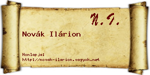 Novák Ilárion névjegykártya